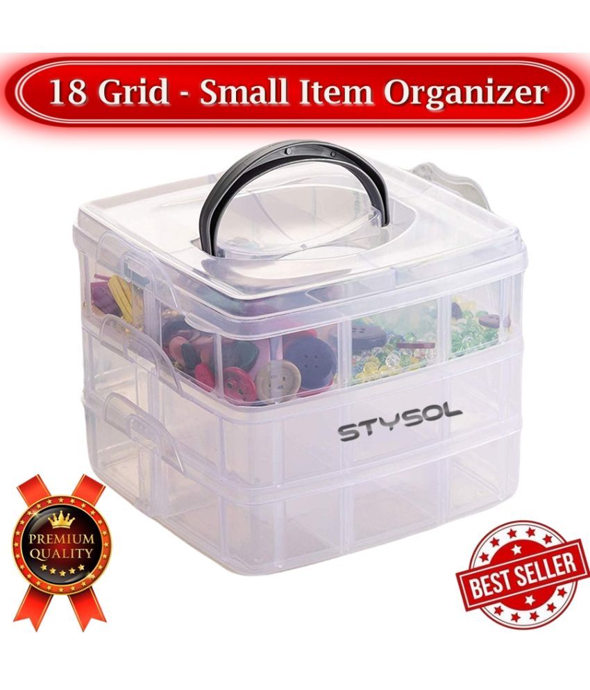     			Stysol 18 Grid Storage Box For Jewellery, Cosmetic Items, Earrings, ETC Multipurpose Organizer Storage Box