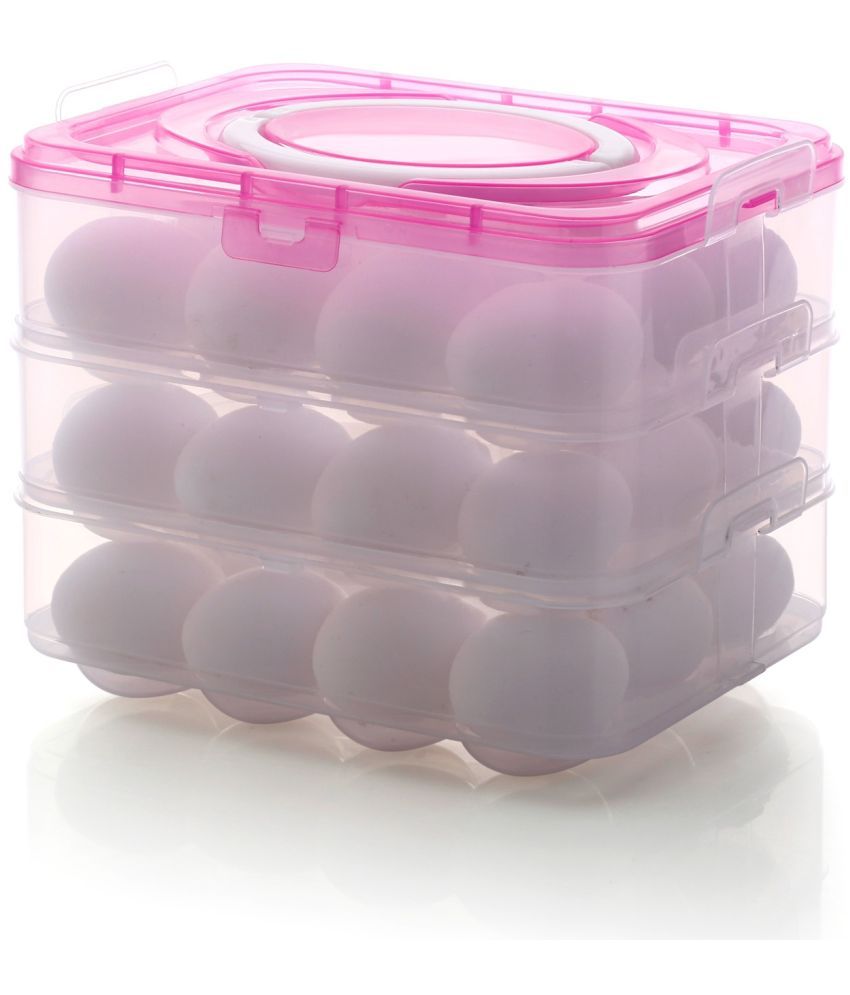     			Stysol Egg Storage Plastic White Egg Container ( Set of 1 )