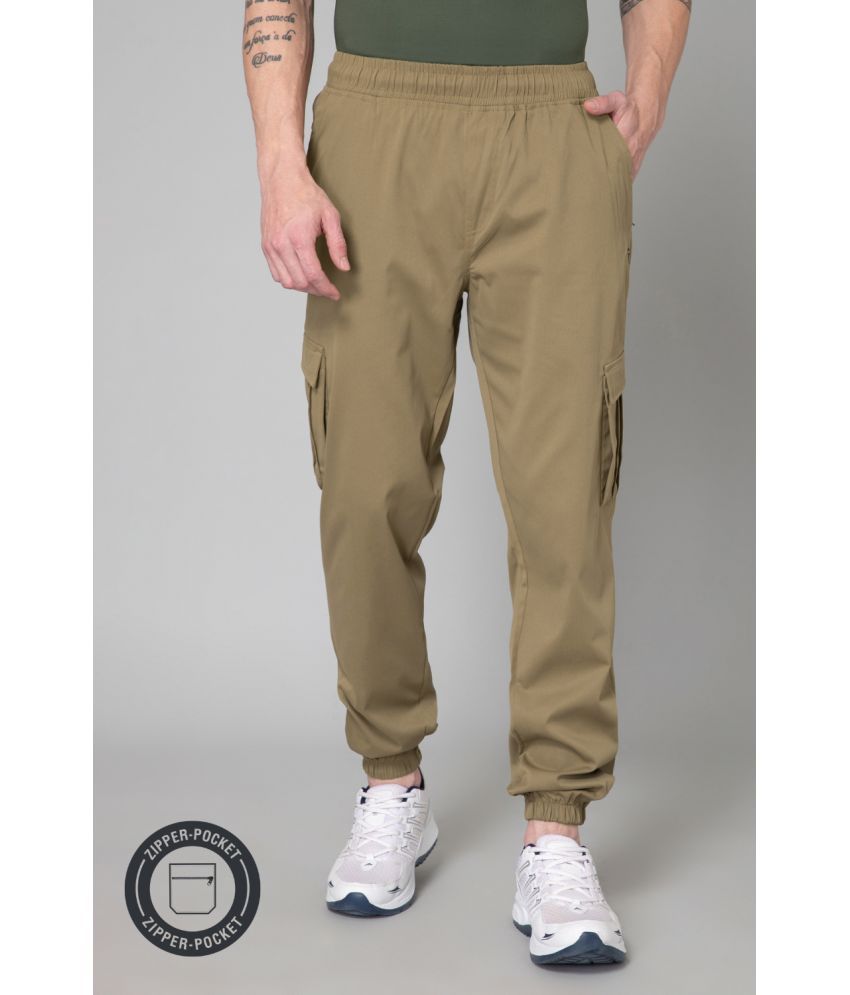     			Turnfit Regular Flat Men's Joggers - Beige ( Pack of 1 )