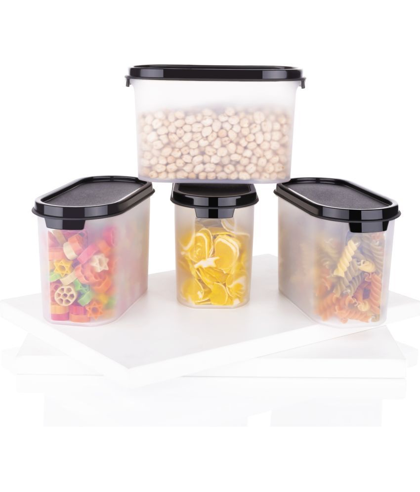     			omortex Plastic Black Multi-Purpose Container ( Set of 4 )