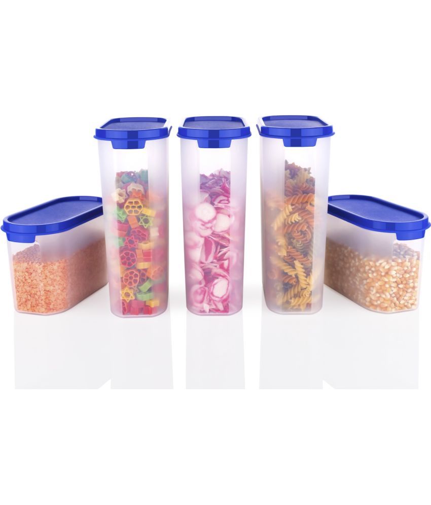     			omortex Plastic Blue Multi-Purpose Container ( Set of 5 )