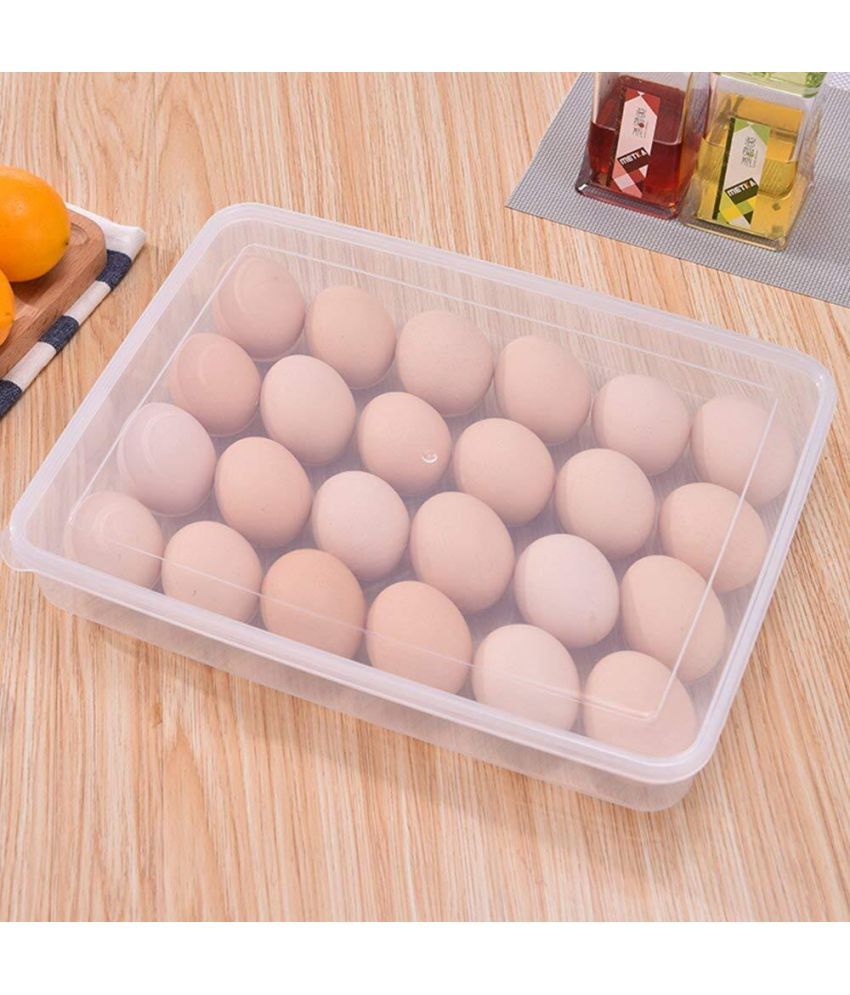     			omortex Plastic Transparent Egg Container ( Set of 1 )