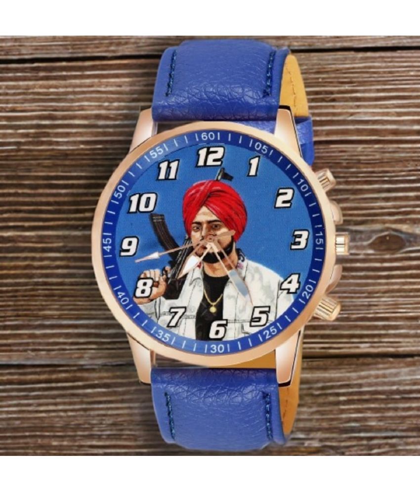     			Cosmic Blue Leather Analog Men's Watch