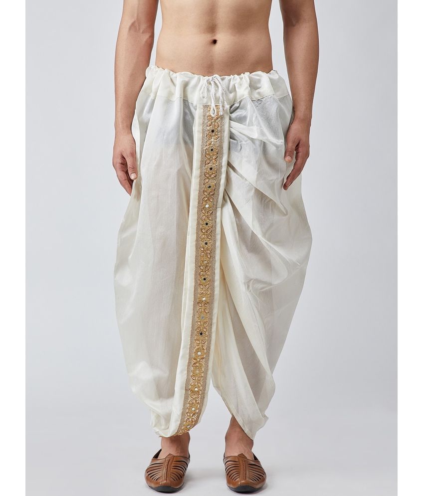     			FANZI Silk Men's Dhoti Off White ( Pack of 1 )