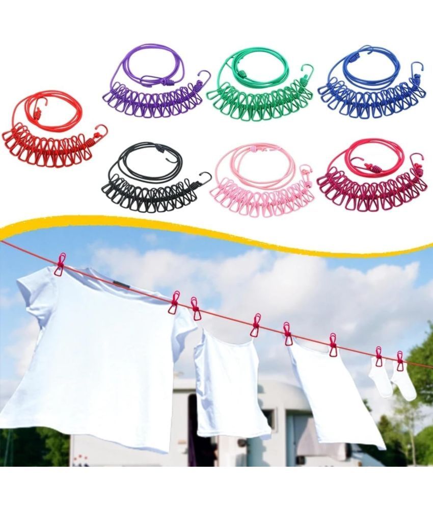     			GripDry Max Stretchable Clothesline | Windproof, Travel-Friendly & Heavy-Duty Drying Rope with Secure Clips for Home, Balcony & Outdoor Use