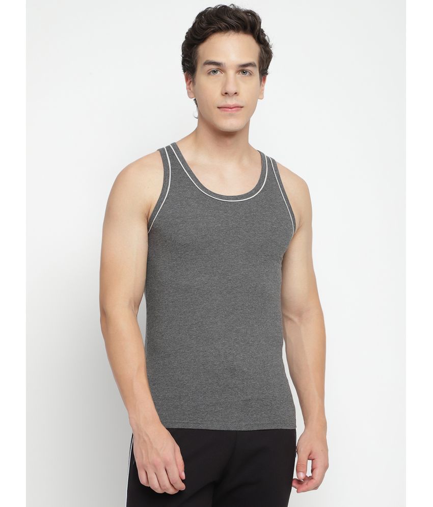     			La Intimo Pack of 1 Cotton Gym Vest For Men ( Charcoal )