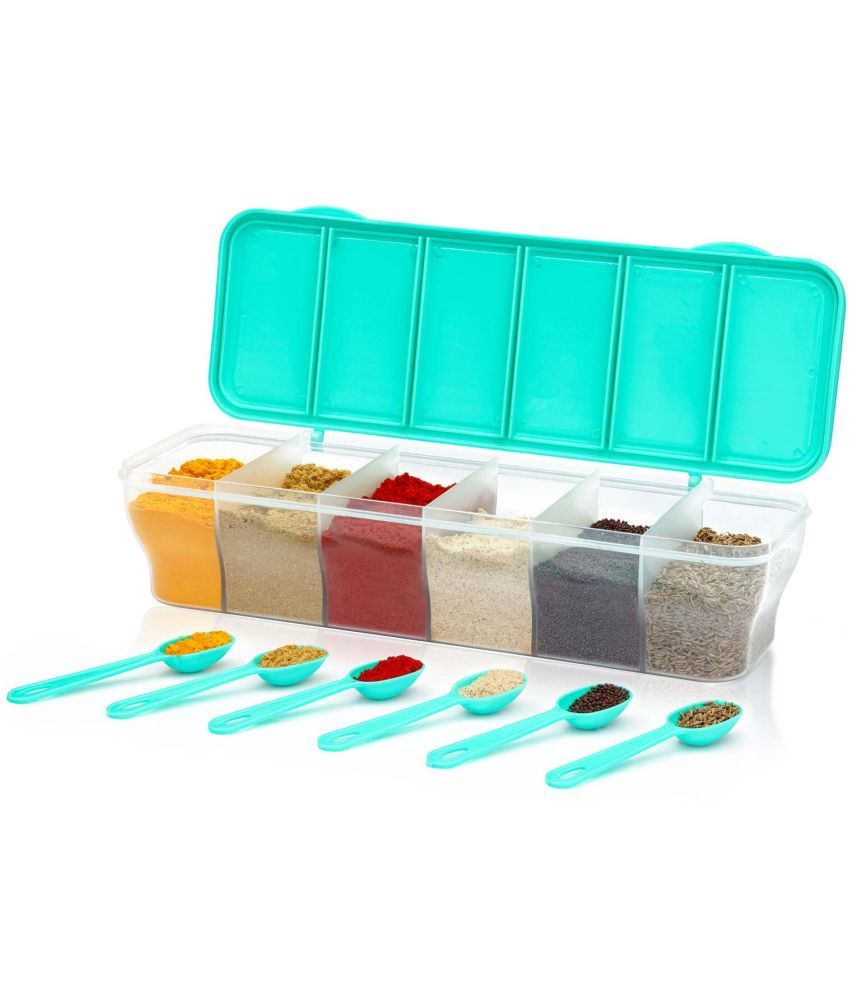     			MAGICSPOON Spice Container Set Plastic Aqua Green Spice Container ( Set of 1 )