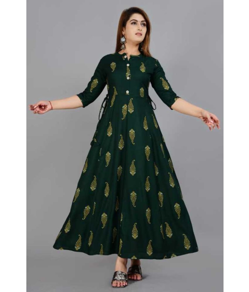     			NUPITAL Pack of 1 Viscose Printed Anarkali Women's Kurti - ( Sea Green )