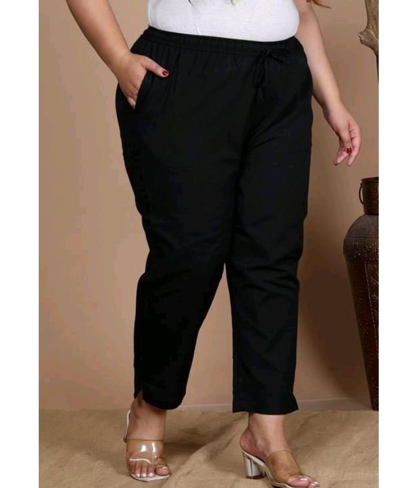     			OuterWear Pack of 1 Cotton Blend Regular Women's Casual Pants ( Black )