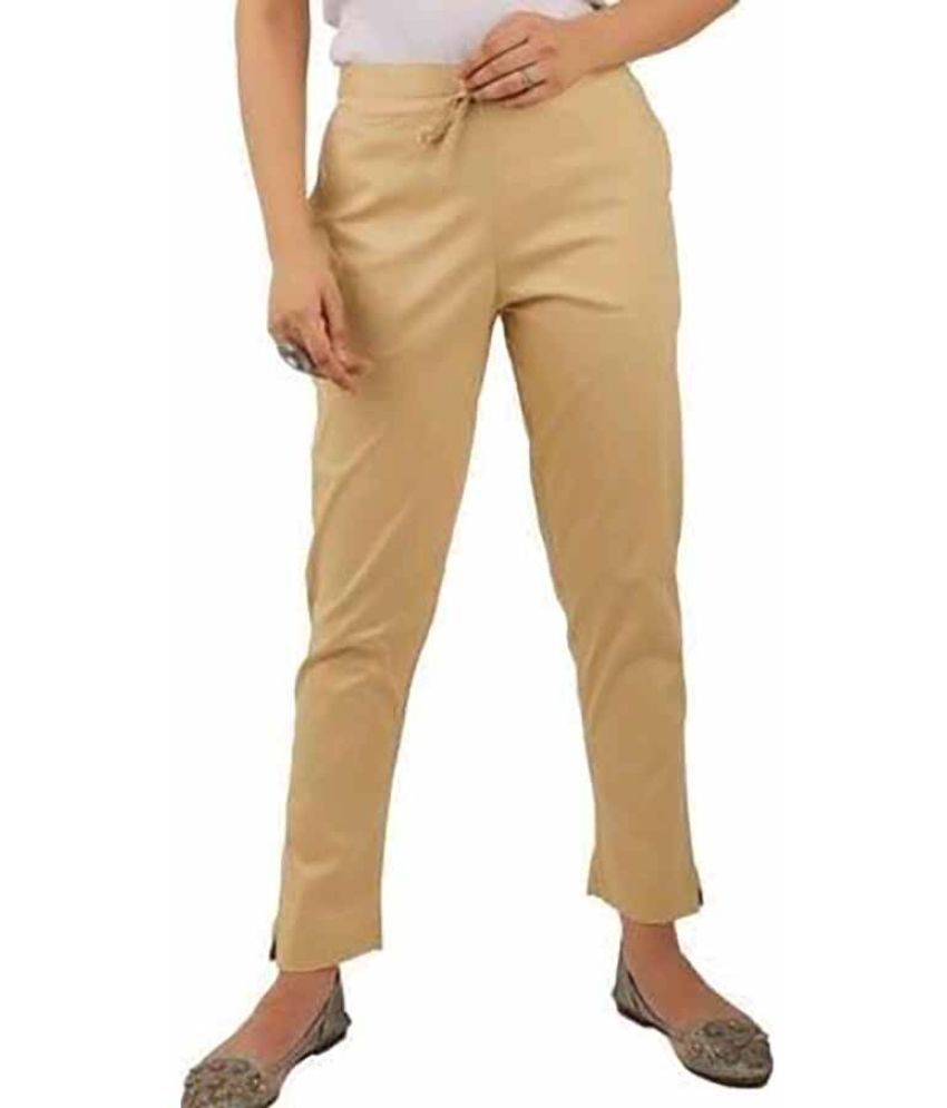     			OuterWear Pack of 1 Cotton Blend Regular Women's Casual Pants ( Beige )