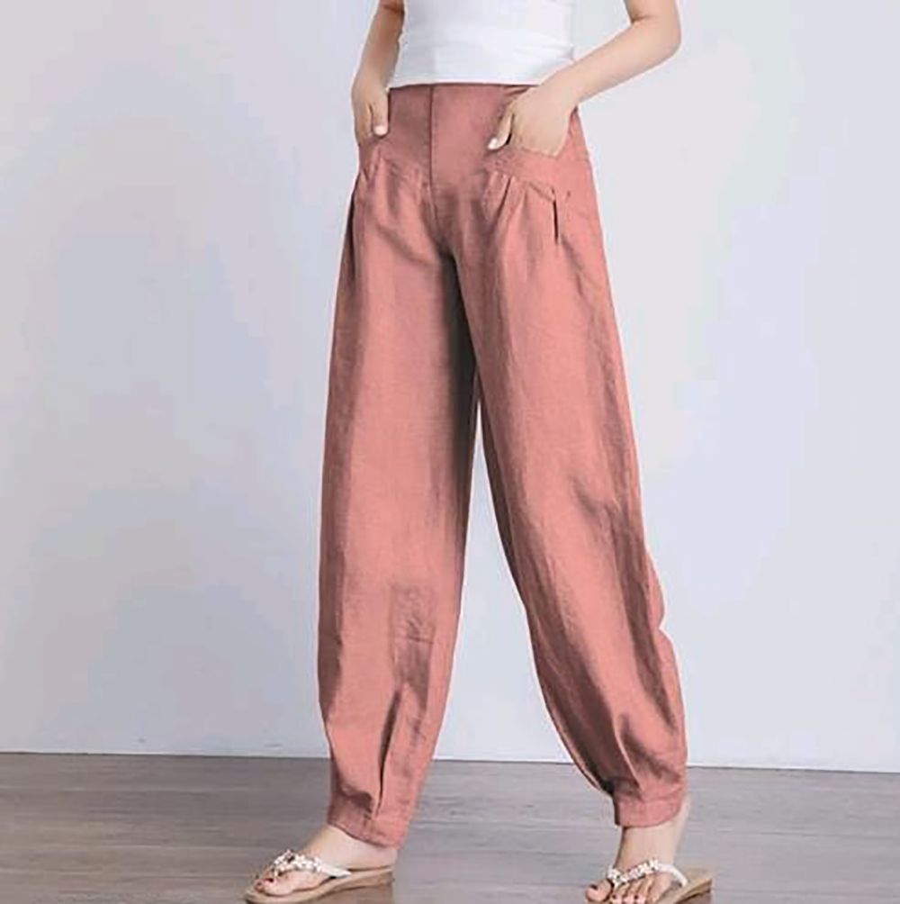     			OuterWear Pack of 1 Cotton Blend Regular Women's Casual Pants ( Pink )