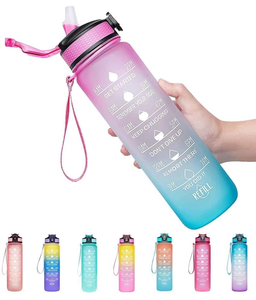     			Stysol Motivational Time Marker Multicolour Plastic Water Bottle 1000 mL ( Set of 1 )