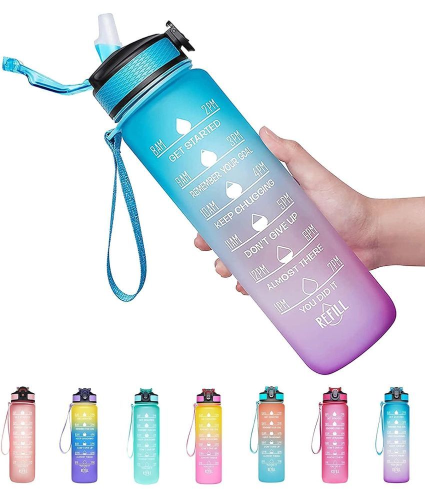     			Stysol Motivational Time Marker Multicolour Plastic Water Bottle 1000 mL ( Set of 1 )