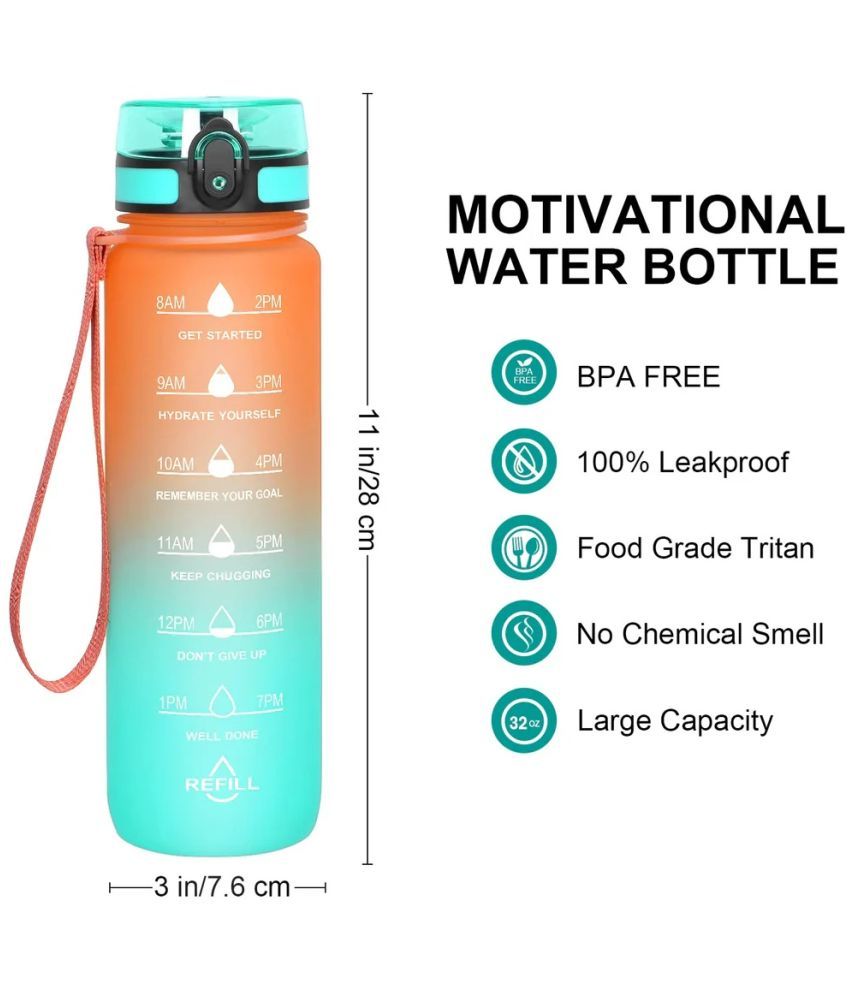     			Stysol Motivational Time Marker Multicolour Plastic Water Bottle 1000 mL ( Set of 1 )