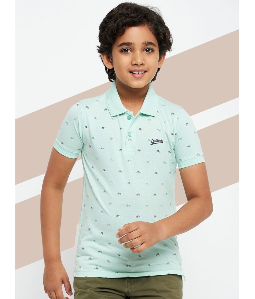     			UNIBERRY Pack of 1 Boys Cotton Blend Polo T-Shirt ( Mint Green )