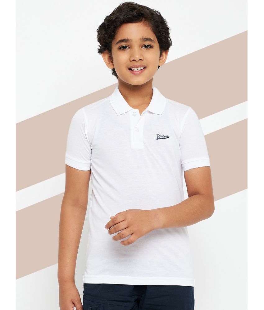     			UNIBERRY Pack of 1 Boys Cotton Blend Polo T-Shirt ( White )