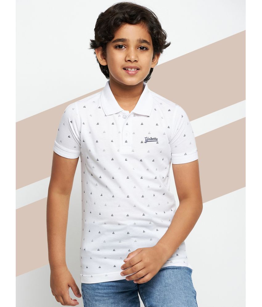     			UNIBERRY Pack of 1 Boys Cotton Blend Polo T-Shirt ( White )