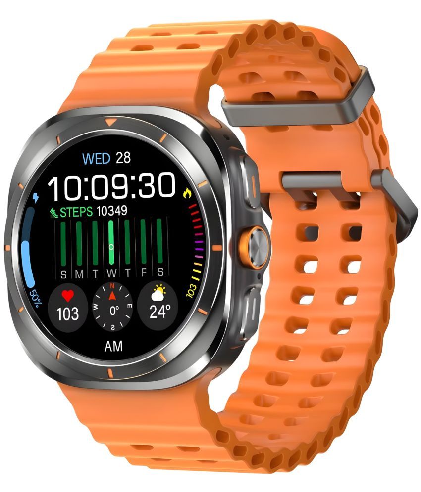     			VEhop IPS LCD BT Calling Smart Watch with Silicone Strap Upto 1-2 days Backup ( Orange )