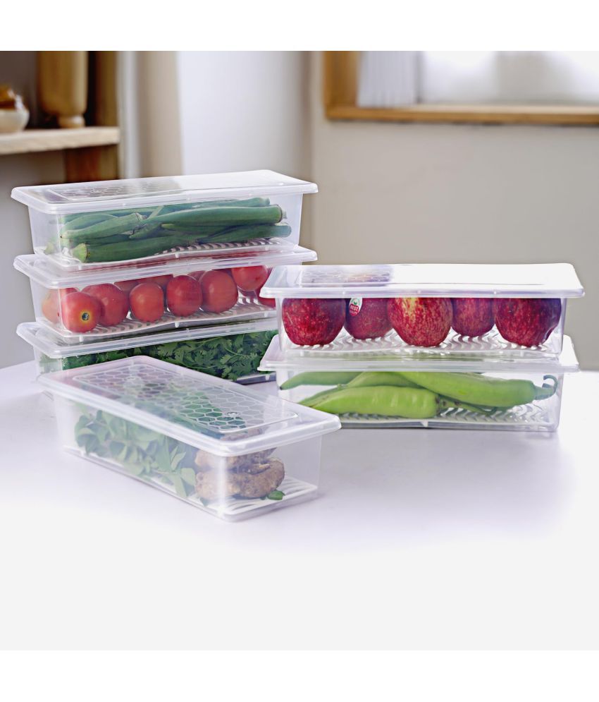     			BRANZY Transparent Plastic Fridge Racks ( Pack of 6 )