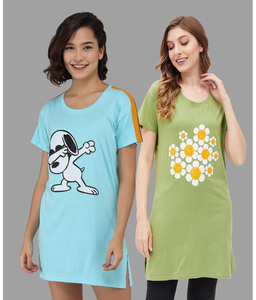     			Christy World Pack of 2 Cotton Women's T-Shirt ( Multicolor 9 )