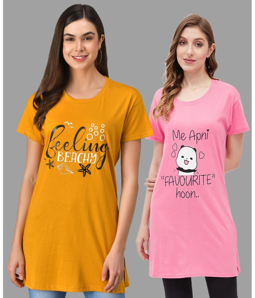     			Christy World Pack of 2 Cotton Women's T-Shirt ( Multicolor 1 )