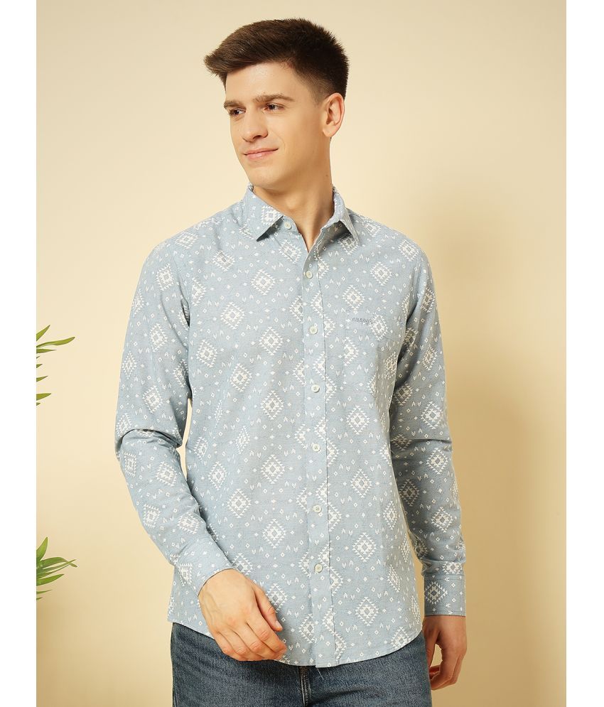     			ENSPYR 100% Cotton Regular Fit Printed Full Sleeves Men's Casual Shirt - Blue ( Pack of 1 )