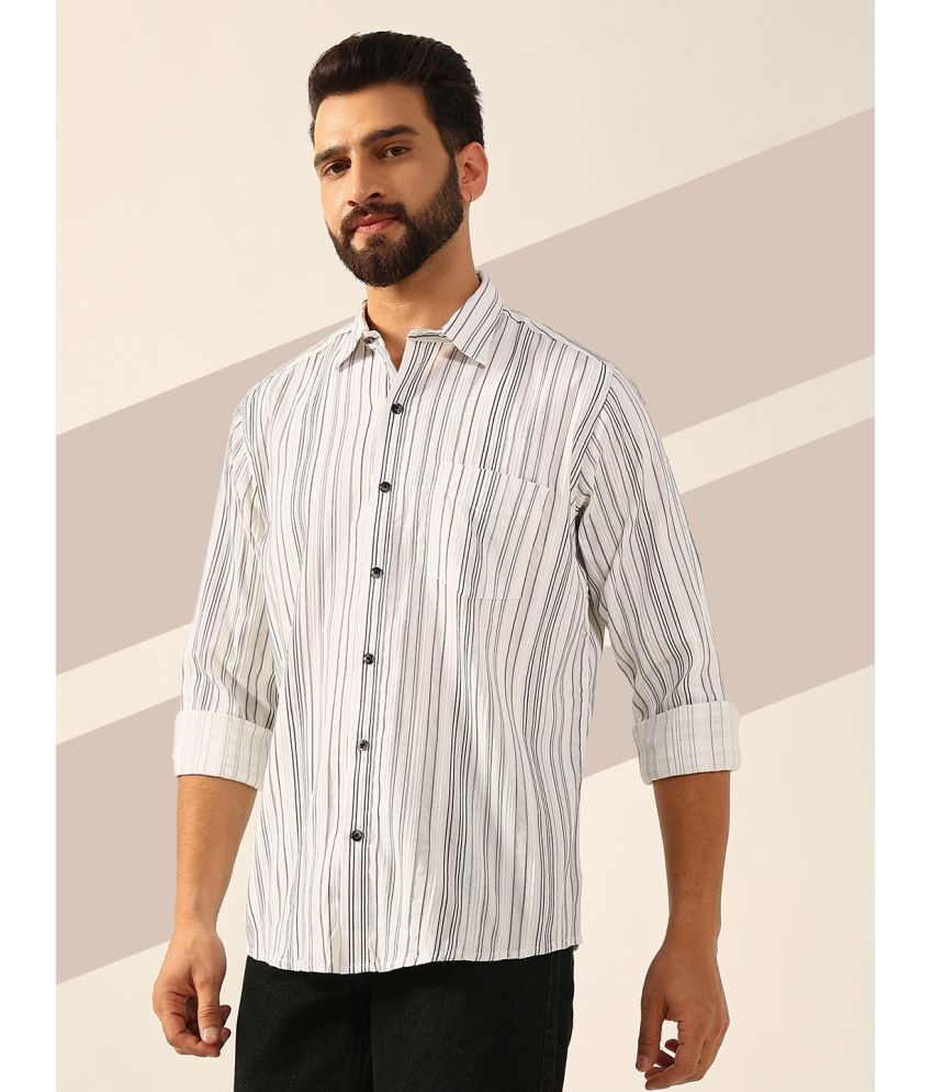     			ENSPYR 100% Cotton Regular Fit Striped Full Sleeves Men's Casual Shirt - White ( Pack of 1 )