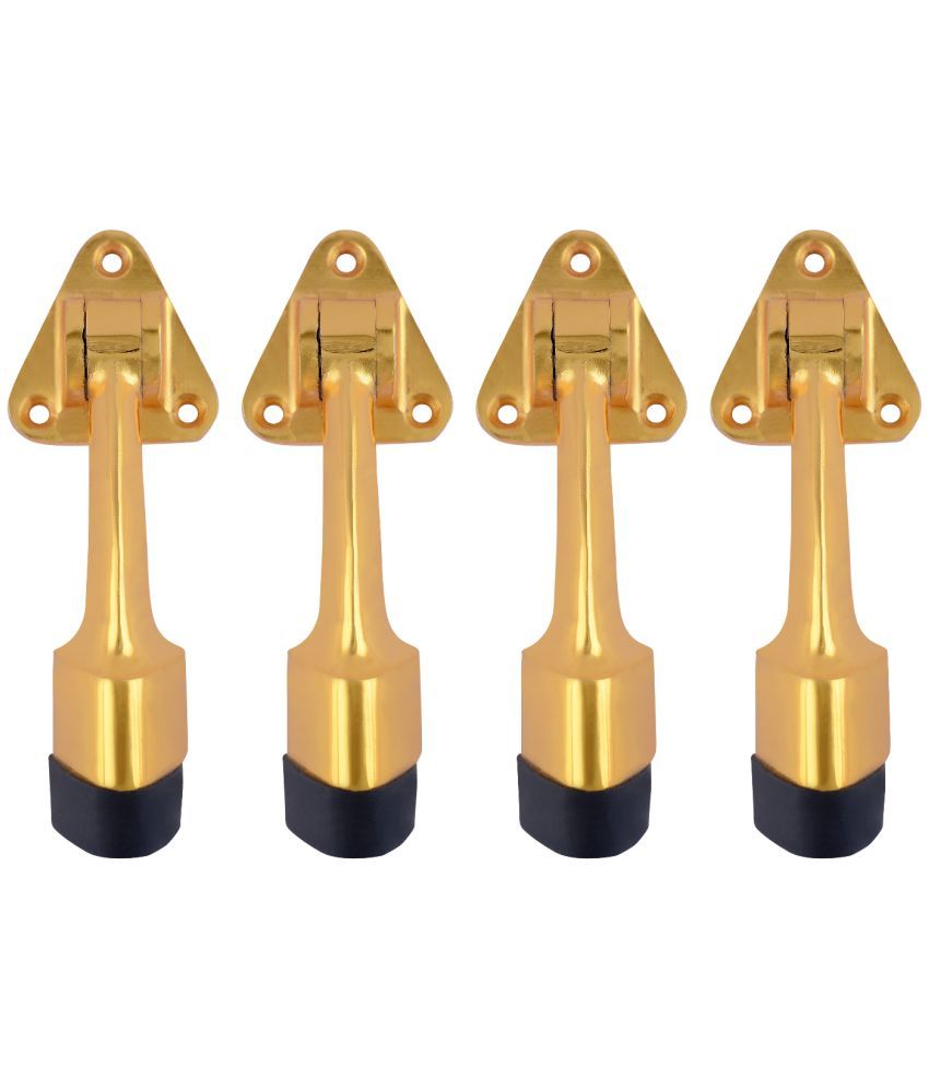     			Malaikah Triangle Gold Heavy Duty Gate Stopper for The Door with Rubber Grip 5-Inch Long Door Stopper for Wooden Door, Door Mounted, Pack Of 4