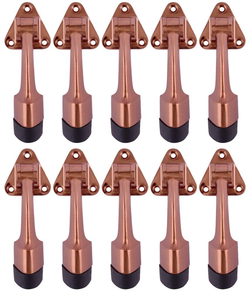     			Malaikah Triangle Rose Gold Heavy Duty Gate Stopper for The Door with Rubber Grip 5-Inch Long Door Stopper for Wooden Door, Door Mounted, Pack Of 10