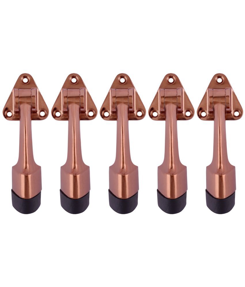     			Malaikah Triangle Rose Gold Heavy Duty Gate Stopper for The Door with Rubber Grip 5-Inch Long Door Stopper for Wooden Door, Door Mounted, Pack Of 5