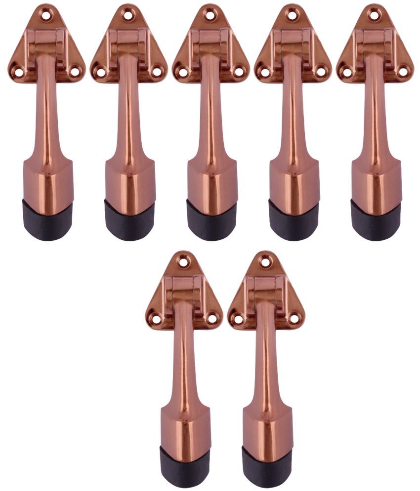     			Malaikah Triangle Rose Gold Heavy Duty Gate Stopper for The Door with Rubber Grip 5-Inch Long Door Stopper for Wooden Door, Door Mounted, Pack Of 7