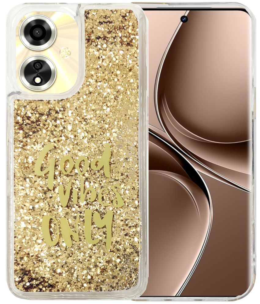     			Shining Stars Gold Printed Back Cover Silicon Compatible For Oppo A59 5G ( Pack of 1 )