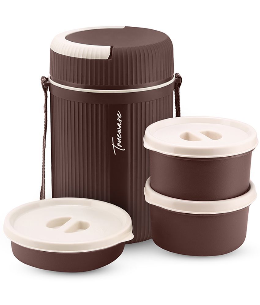     			Trueware Meal 2 Plastic & Stainless Steel Insulated Lunch Box 3 - Container ( Pack of 1 )