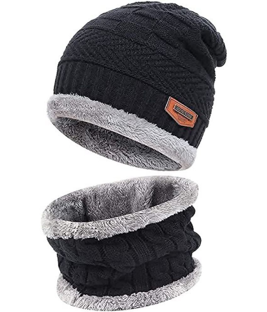     			Alamos Pack of 1 Woollen Men's Cap ( Black )