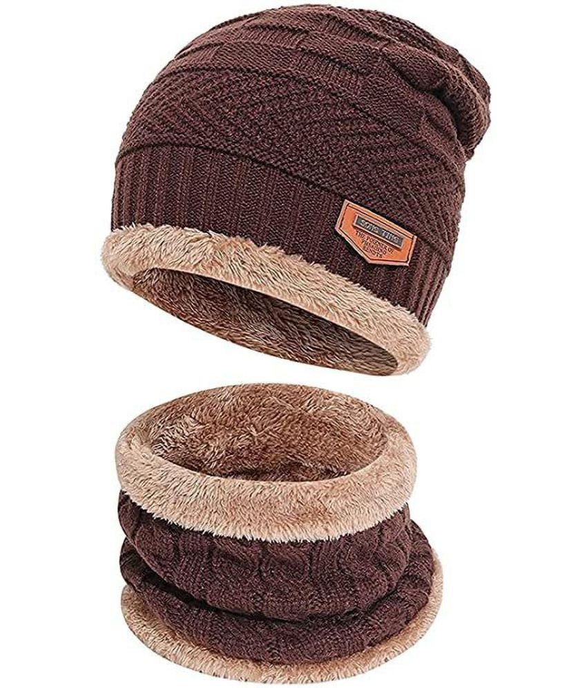     			Alamos Pack of 1 Woollen Men's Cap ( Brown )