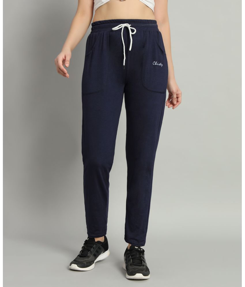     			Christy World Blue Cotton Women's Running Trackpants ( Pack of 1 )