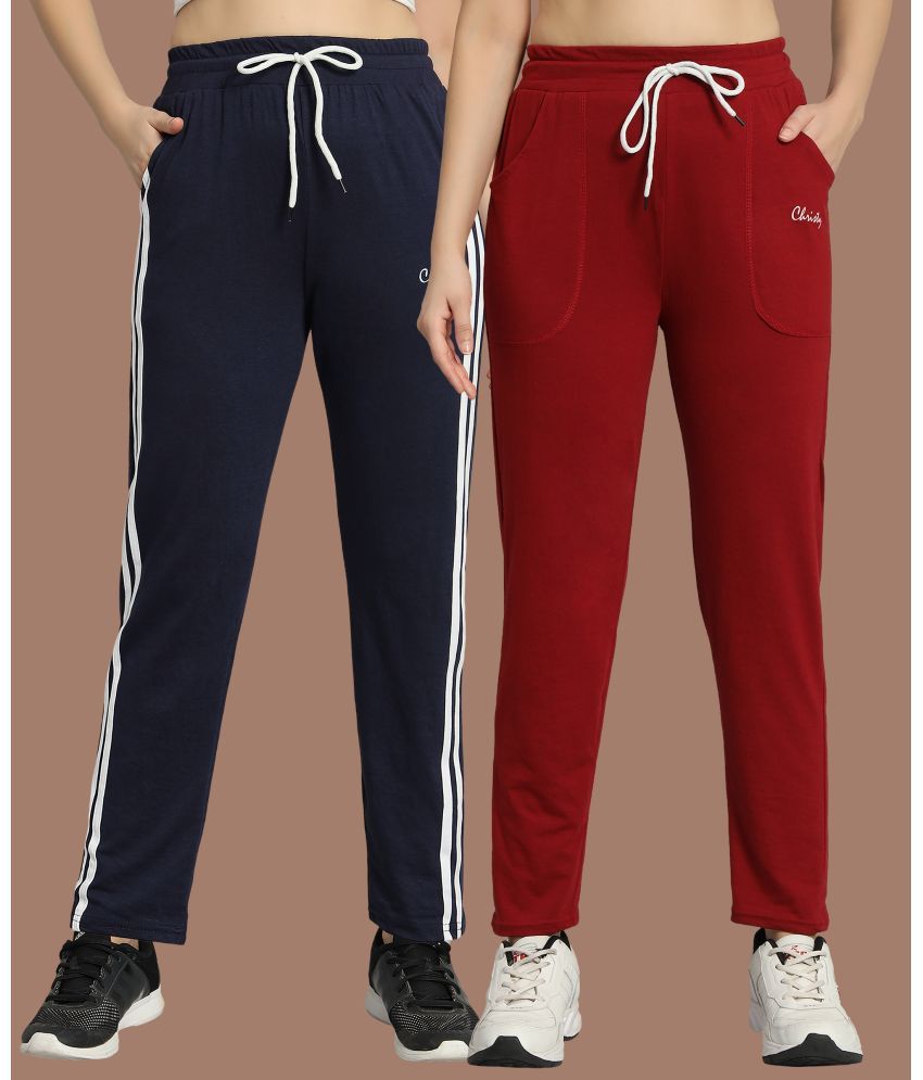     			Christy World Multicolor 1 Cotton Women's Running Trackpants ( Pack of 2 )