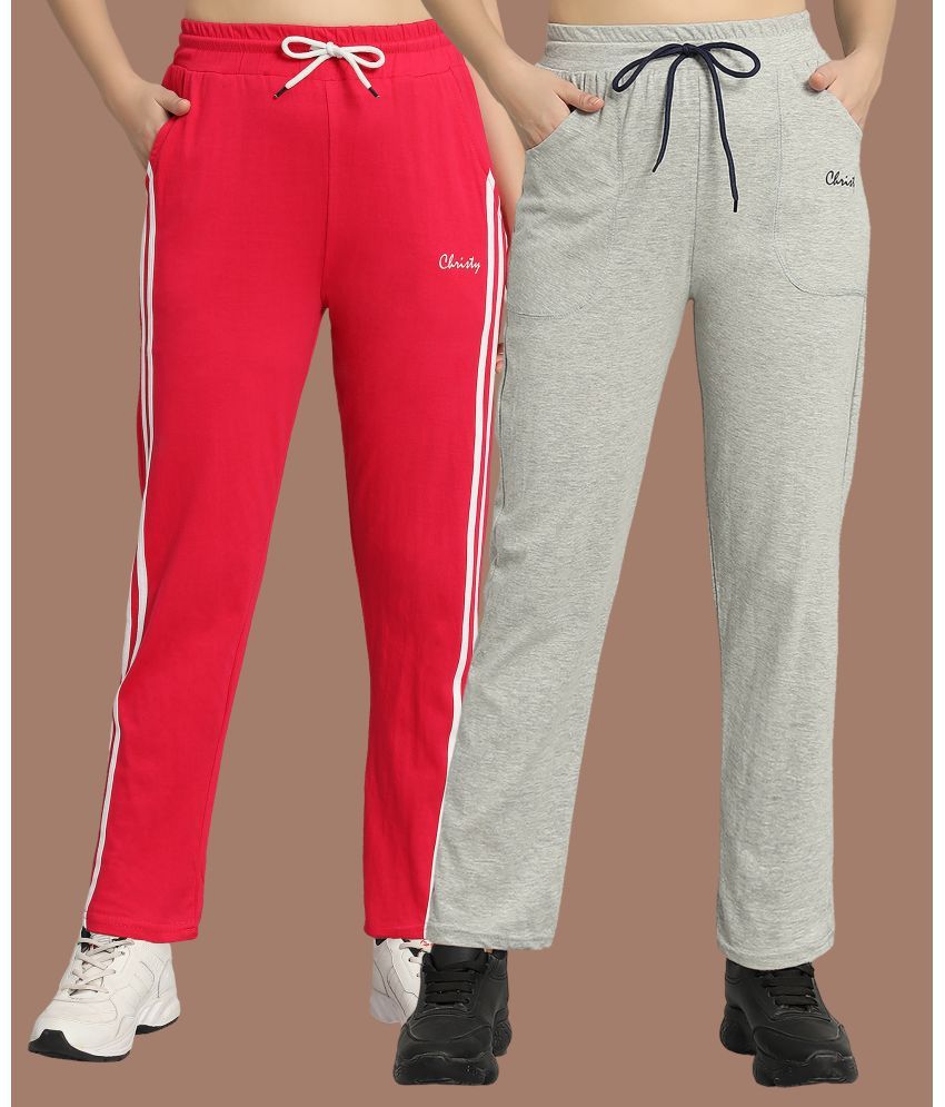     			Christy World Multicolor Cotton Women's Running Trackpants ( Pack of 2 )