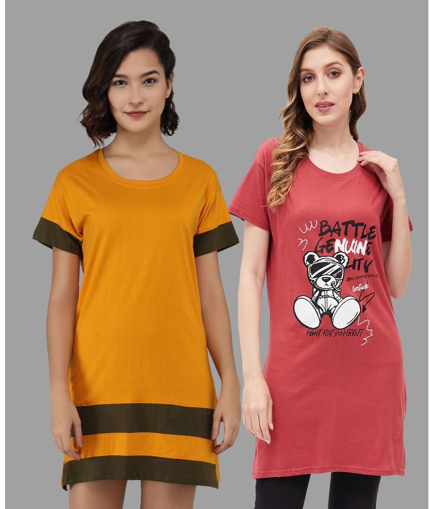     			Christy World Pack of 2 Cotton Women's T-Shirt ( Multicolor 5 )