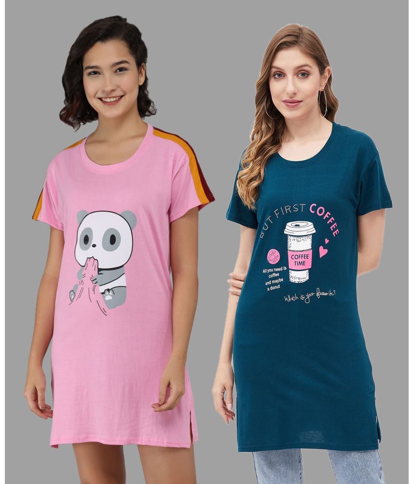     			Christy World Pack of 2 Cotton Women's T-Shirt ( Multicolor 9 )