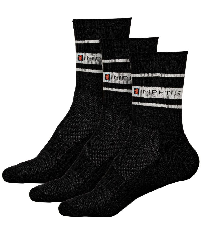     			Impetus Pack of 3 Men's Cotton Blend Mid Length Socks ( Black )