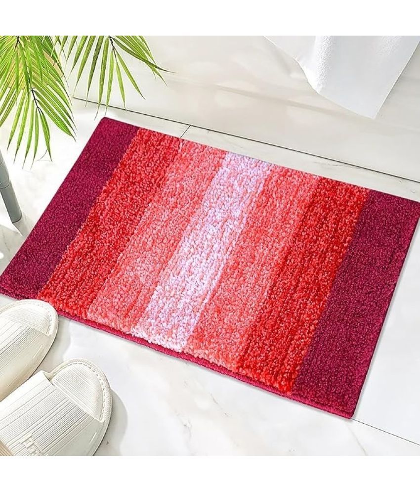     			RADECOR Red Cotton Rectangular Floor Mat ( Pack of 1 )