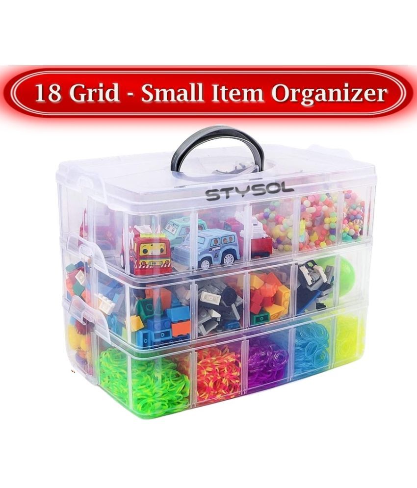     			Stysol 18 Grid Jewellery Box For Small Item Organizer Box