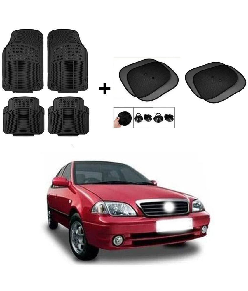     			ARLOOK Car Rubber Foot Mat (Set Of 4) + Sunshades (Set Of 4) For Maruti Suzuki Esteem (All Models)