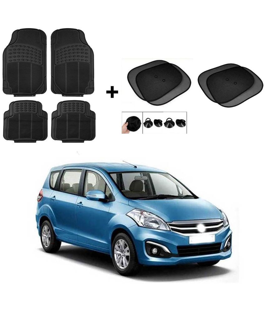     			ARLOOK Car Rubber Foot Mat (Set Of 4) + Sunshades (Set Of 4) For Maruti Suzuki Ertiga (All Models)