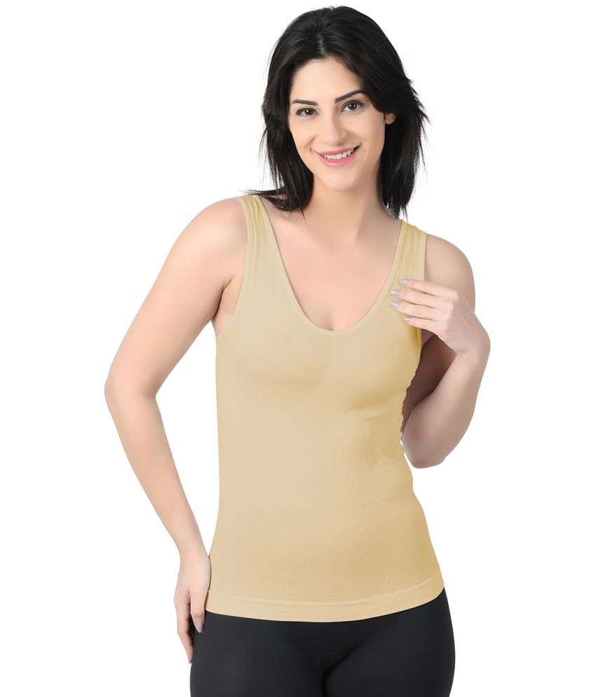     			Arc de Shapes Pack of 1 Camisole Cotton Camisoles ( Beige )