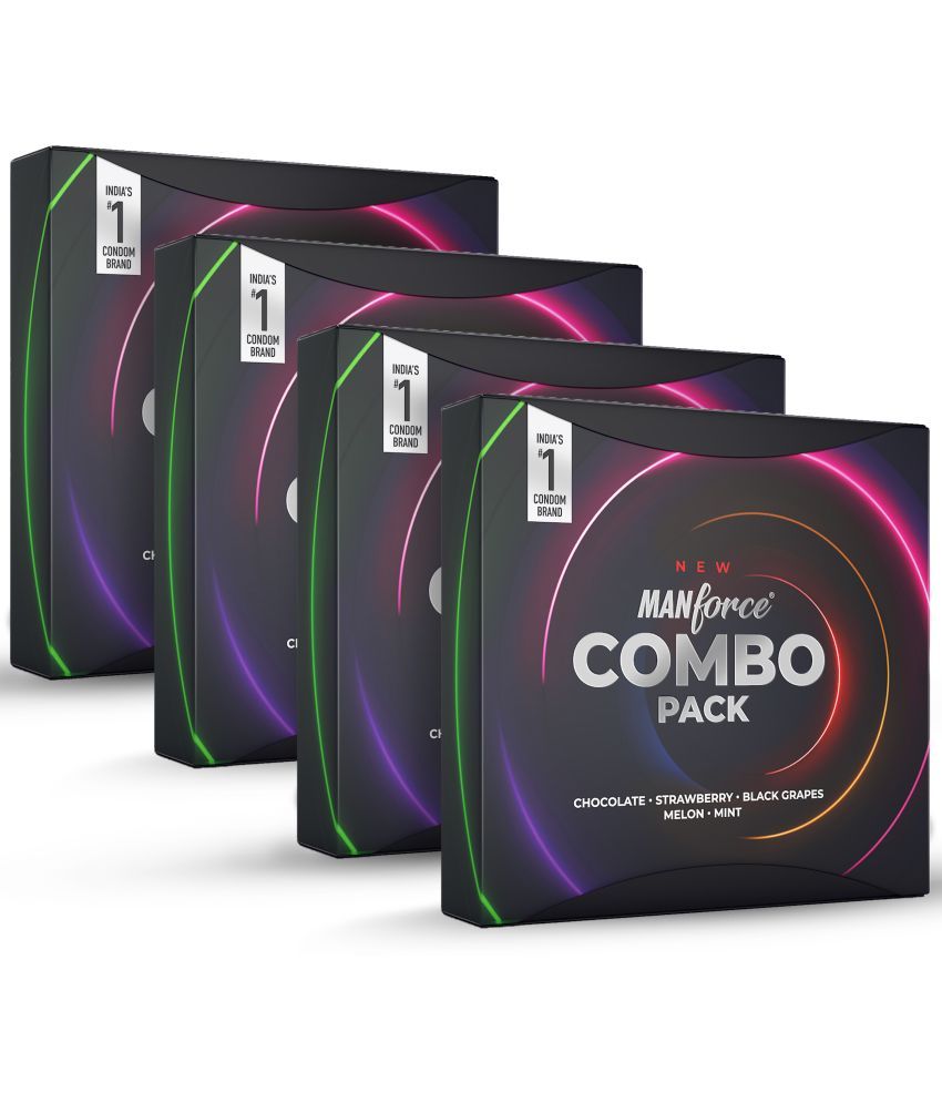     			MANFORCE Combo Pack Chocolate Strawberry Coffee Black Grapes Melon Condom  20 Pcs x Pack of 4