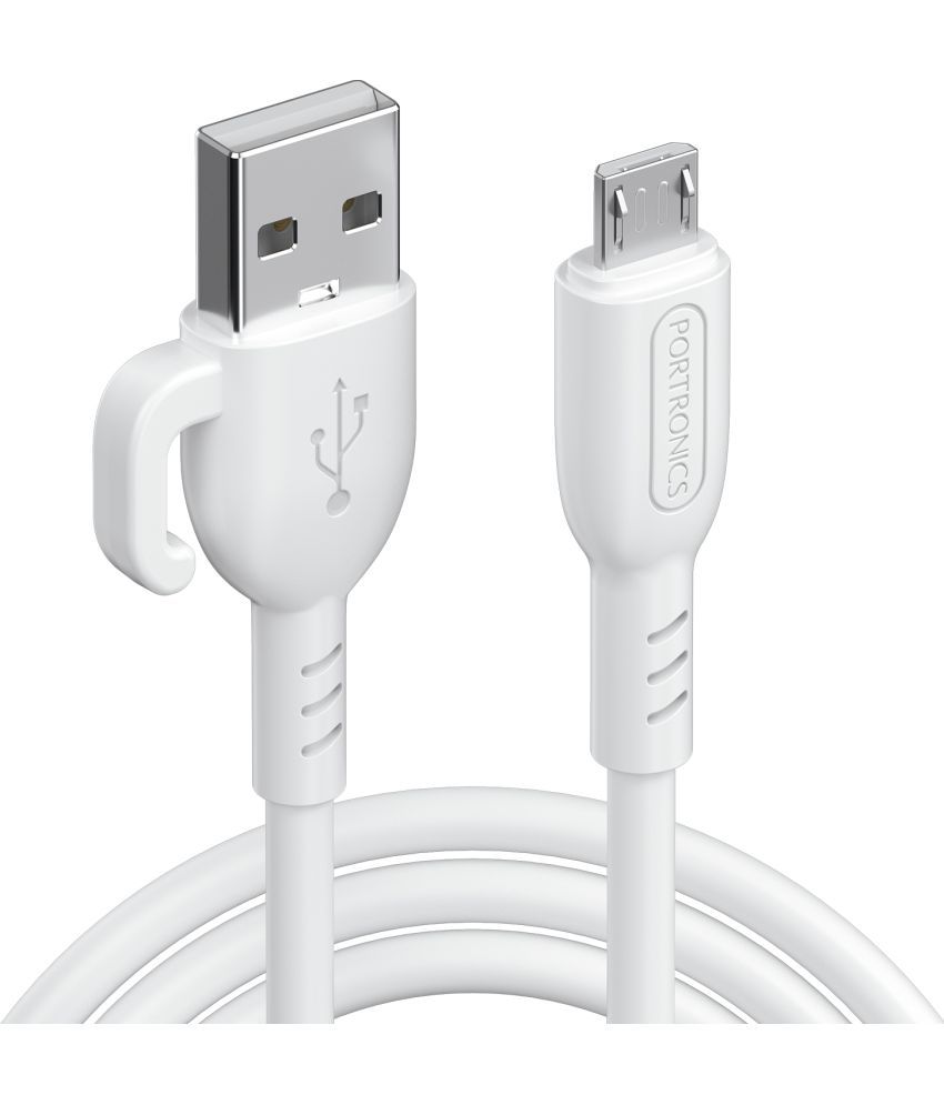     			Portronics White 3A Micro USB Cable 1 Meter