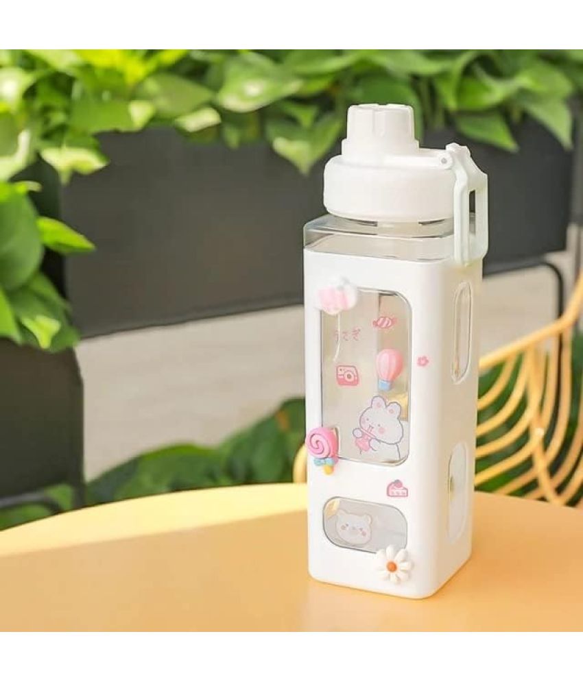     			Stysol Antic Square water bottle  White Plastic Fridge Water Bottle 1000 mL ( Set of 1 )