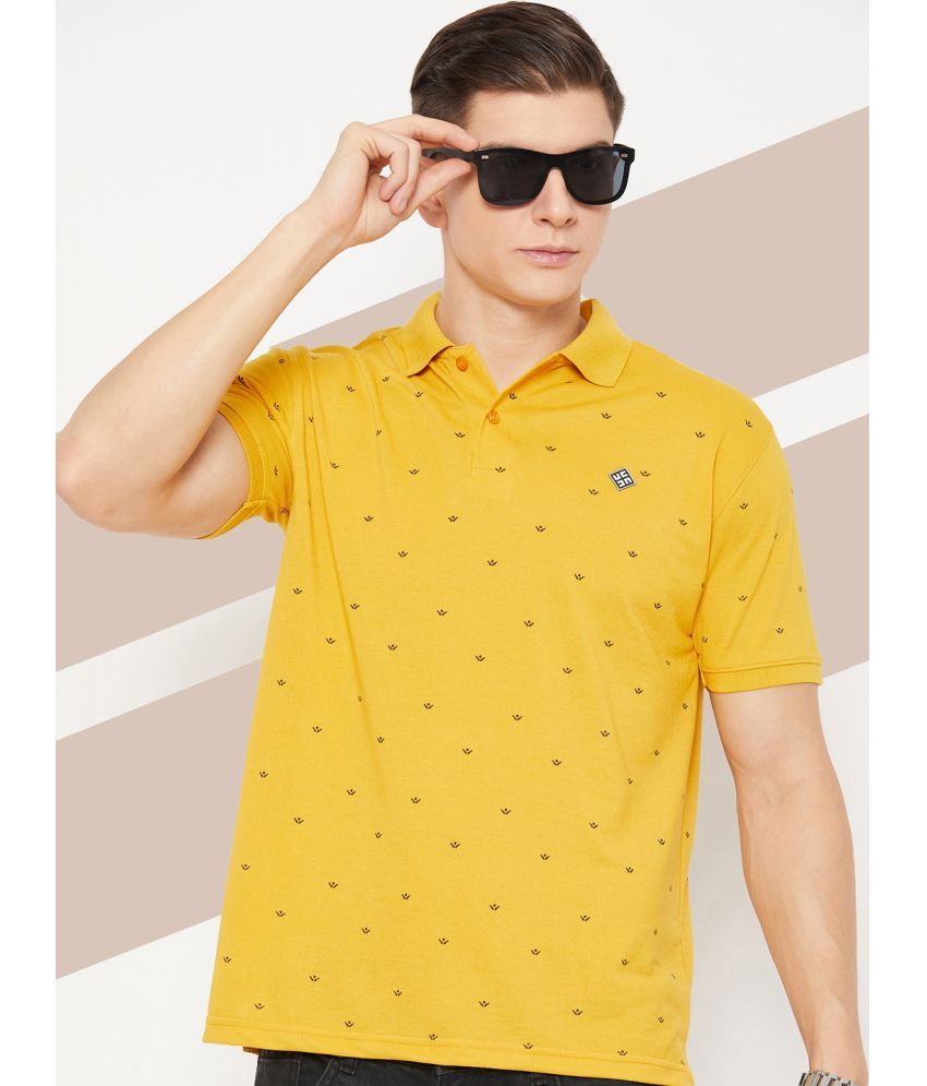     			UBX Pack of 1 Cotton Blend Regular Fit Printed Half Sleeves Men's Polo T Shirt ( Mustard )